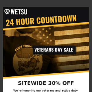 Countdown begins for our Veterans Day Sale! ⌛