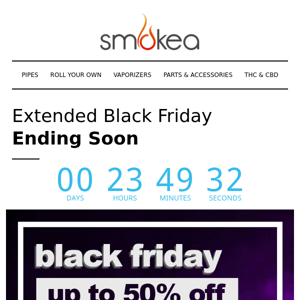 Less Than 24 Hours Remain - 50% Off Black Friday Sale