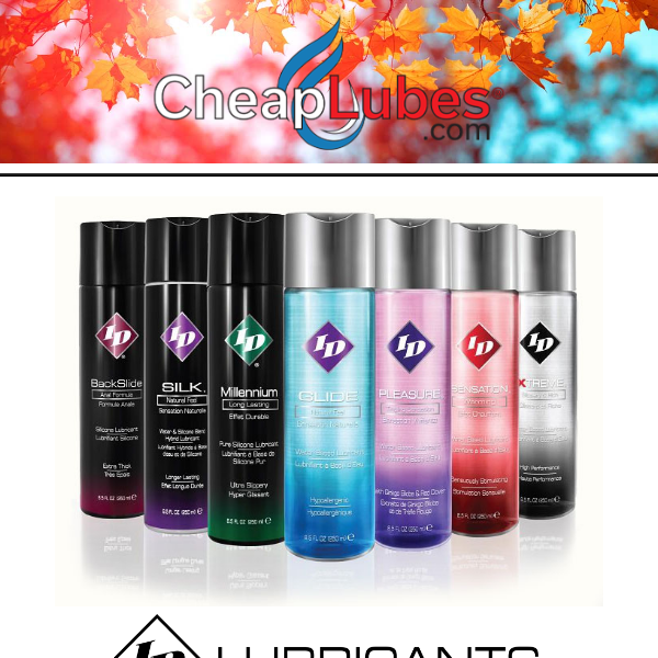 CheapLubes.com VIP Sale: 15% Off ID Brand Lubricants Expires Wednesday, September 28th. (C)