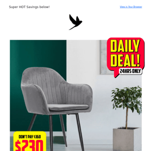 ⏰ DAILY DEAL: VELVET DINING CHAIRS ⏰