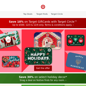 🚨Last day to get 10% off Target GiftCards with Target Circle.