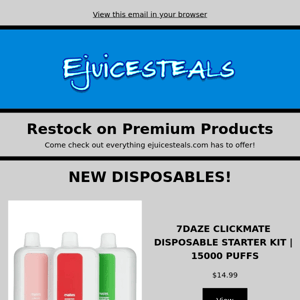 RESTOCK ALERT ON PREMIUM PRODUCTS!