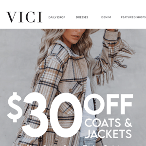 $30 OFF Select Coats + Jackets 😍 Bundle Up!