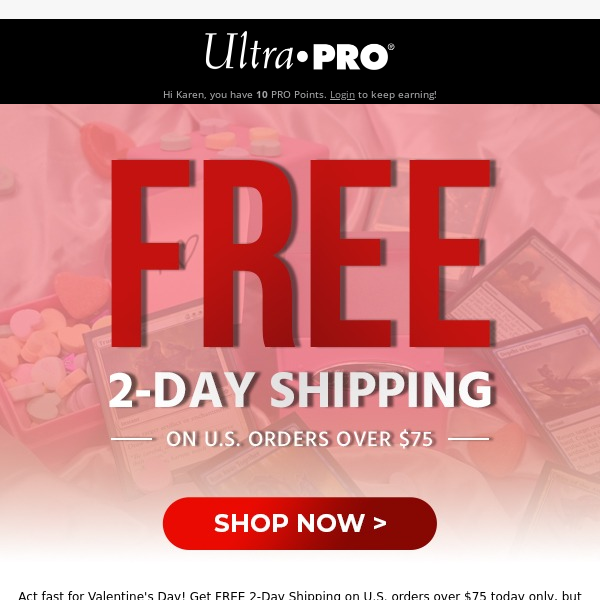 ⚠️ Ultra PRO International, Don't Miss Your FREE 2Day Shipping Offer