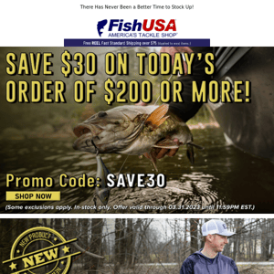Save $30 on Today's Order Over $200!