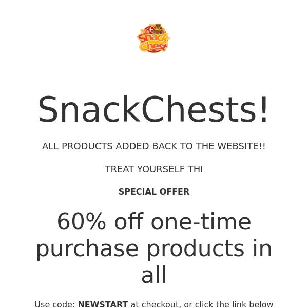 🎉 Snack Chest UK: All Products Restocked + Massive 60% Discount! 🎉