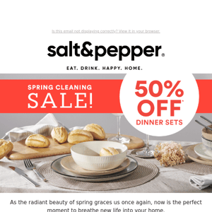 Get spring-ready with 50% OFF Dinner Sets