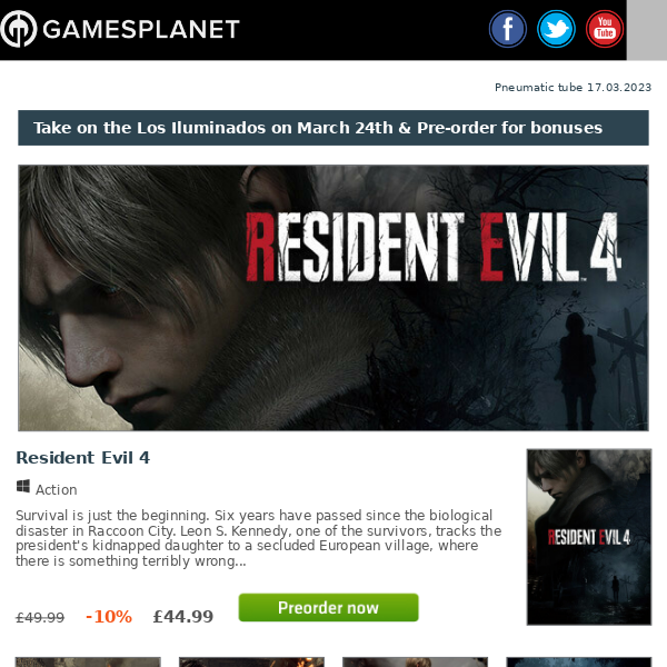 Horror returns with Resident Evil 4 (pre-order for bonuses) / Hot Deals from Bethesda, Capcom, PlayStation PC and more