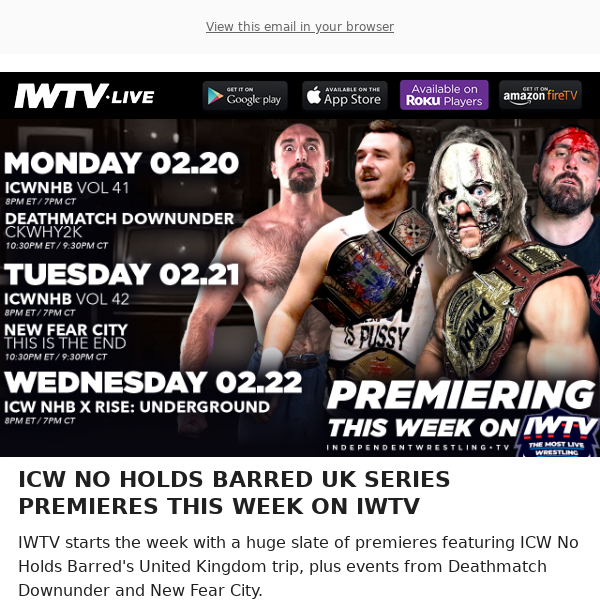 TONIGHT on IWTV - ICW NHB & Deathmatch Downunder!