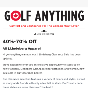 40% -70% Off All J.Lindeberg