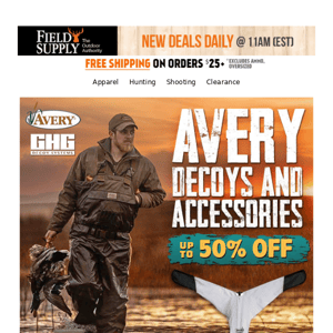 It’s official. Avery Waterfowl monster sale event is on now!