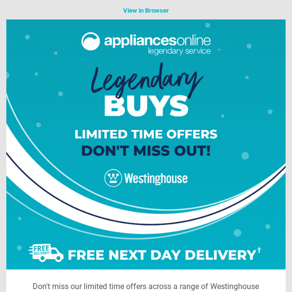 🚨 Legendary Buys is Back! HOT Westinghouse Kitchen and Laundry Deals
