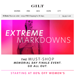 Extreme Markdowns: Starting at 80% Off Women’s