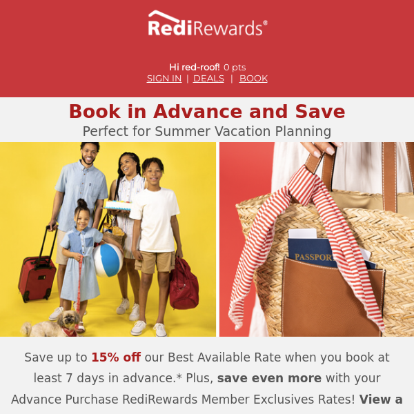 Book in Advance and Save, Red Roof!