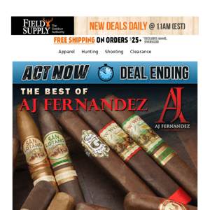 Your chance at 45% off AJ Fernandez ends tomorrow!