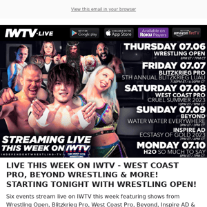 TONIGHT on IWTV - Wrestling Open