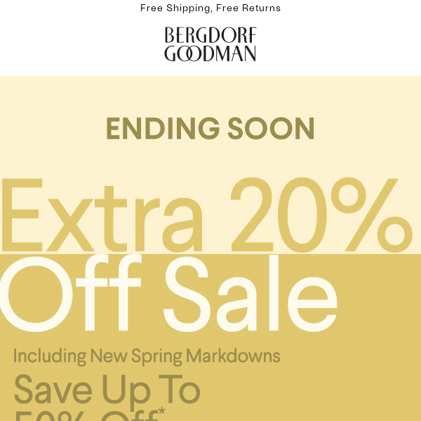 Ends Soon - Extra 20% Off