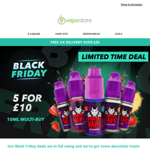 Black Friday - 5 for £10 on Vampire Vape 10ml E-Liquids 🧛