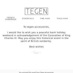 A Short Note From Tegen