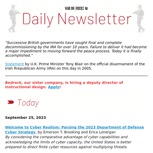 WOTR Daily Newsletter: September 25