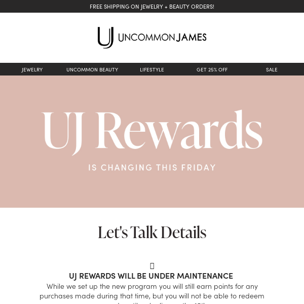 UJ Rewards is changing this week