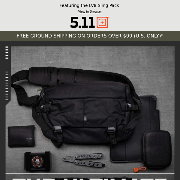 5.11 Tactical LV8 Sling Pack 8L in Black