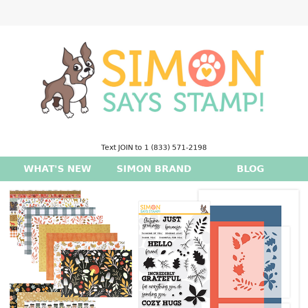 Simon Says Stamp Card Kit of the Month November 2023 Cozy Autumn Hugs