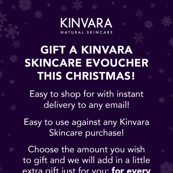 Gift a Kinvara Skincare eVoucher this Christmas! 🤩