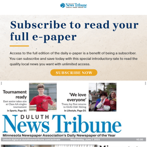 The Duluth News Tribune E-Paper for Wednesday, June 07, 2023