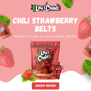 Surprise! FREE SHIPPING on Chili Strawberry Belts Today! 🍓