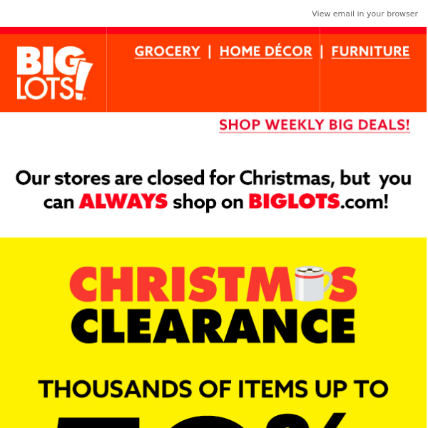 🎄 CHRISTMAS CLEARANCE 🎄Thousands of items up to 50% off!