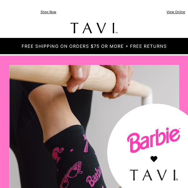 Restocked: Barbie™ x TAVI Grip Socks