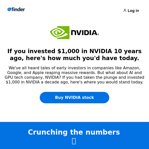 How much money you'd have if you invested in NVIDIA 10 years ago