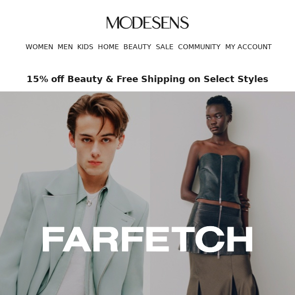 15% off Beauty + Free Shipping on Select Styles at FARFETCH