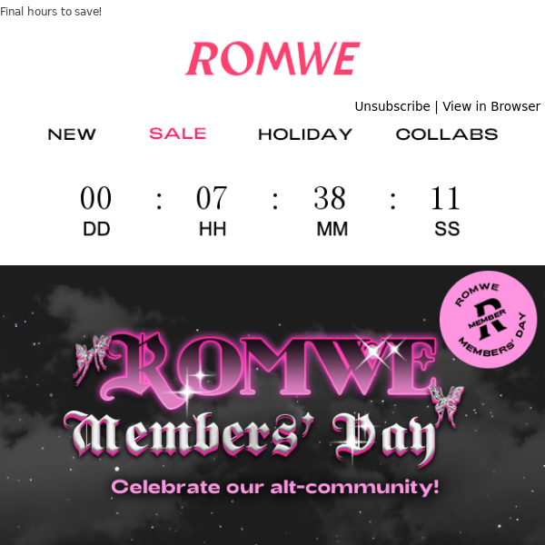 Hurry up! 🔥 Members' Day Sale🎉