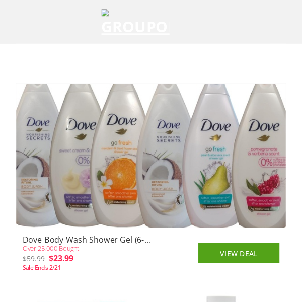 Dove Body Wash Shower Gel (6-Pack) and More