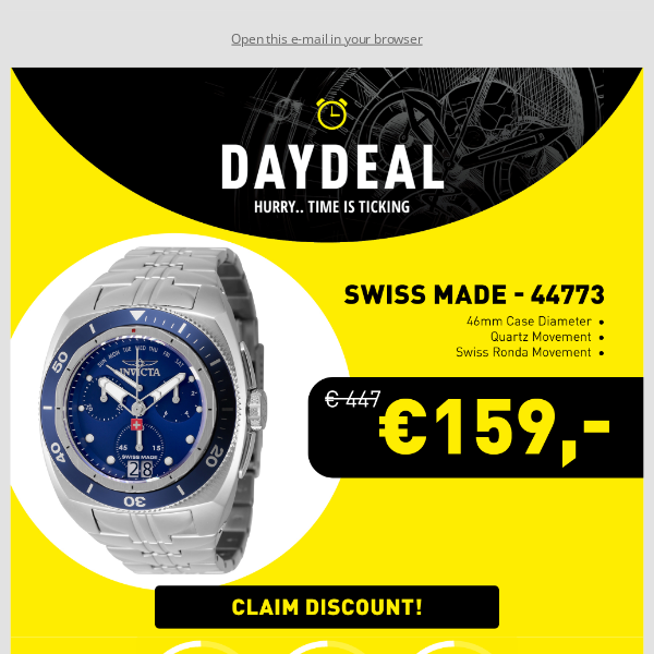 Today's Day Deal: Invicta Swiss Made 🇨🇭