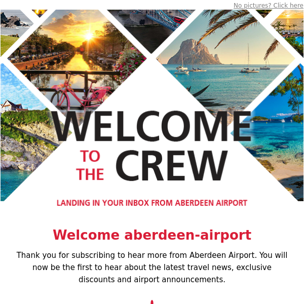 Aberdeen Airport Thank you for subscribing to our newsletter ✈️