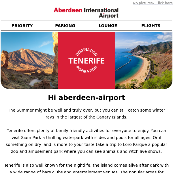 Discover Tenerife, your ticket to tropical bliss Aberdeen Airport 🌴