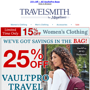Save 25% ❄️ Winter Savings on VaultPro Bags