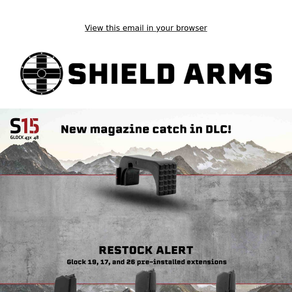 New S15 mag catch, pre-installed mag extension and medical gear restocked!