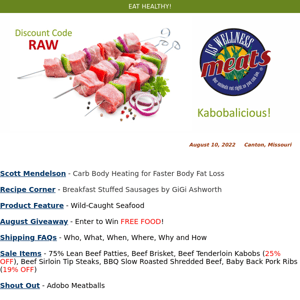 Remember RAW ~ Kabobalicious ~ Carb Body Heating ~ Magnificent Meatballs