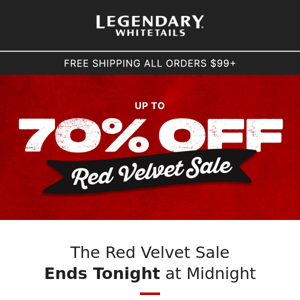Red Velvet Clearance Ends Tonight!