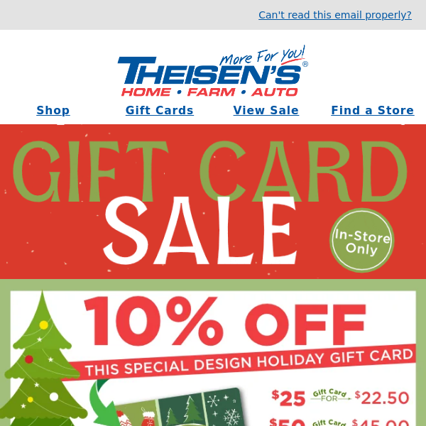Digital Gift Card  Theisen's Home & Auto