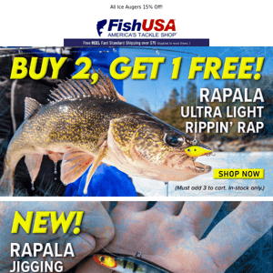 Huge Rapala Buy 2, Get 1 Free Deal! Today Only!