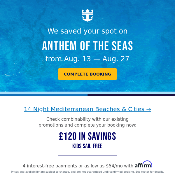 Still thinking about that 14 Night Mediterranean Beaches & Cities?