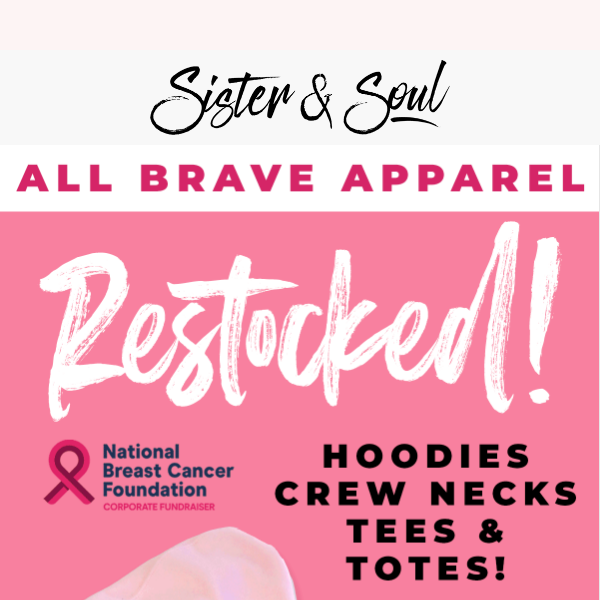 RESTOCKED! 💗 All BRAVE Hoodies, Crew Necks & Tees💗