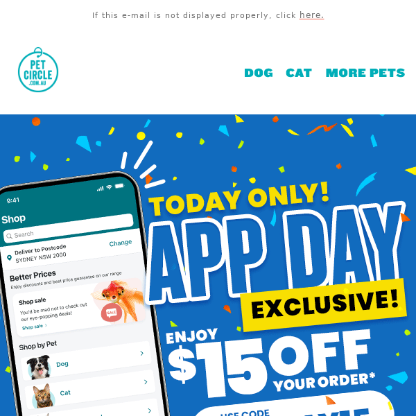 It's APP DAY 🎉 Get $15 OFF Today Only! 