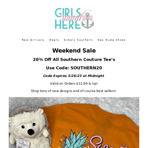 Weekend Sale 20% Off All Southern Couture Tees!