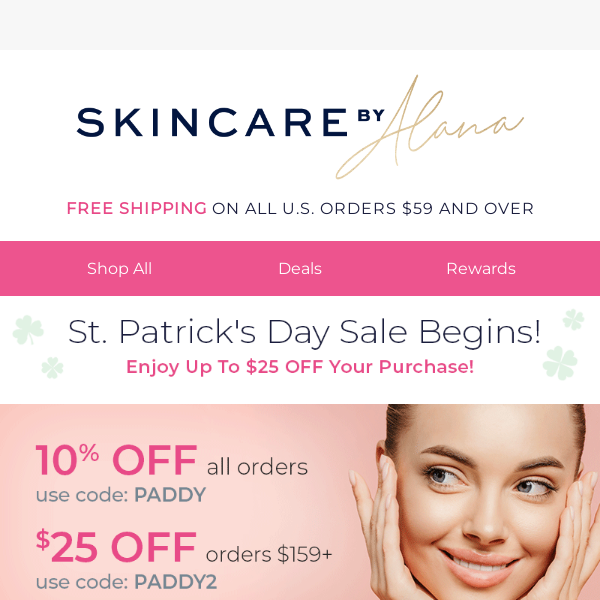 St. Paddy’s Day Skincare SALE Starts NOW!